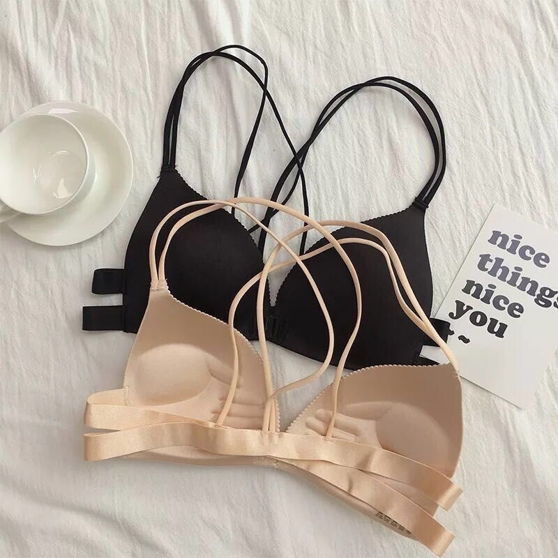 1 Piece Fashion Triangle Cup B - Plunge Bra Push Up recension och pris