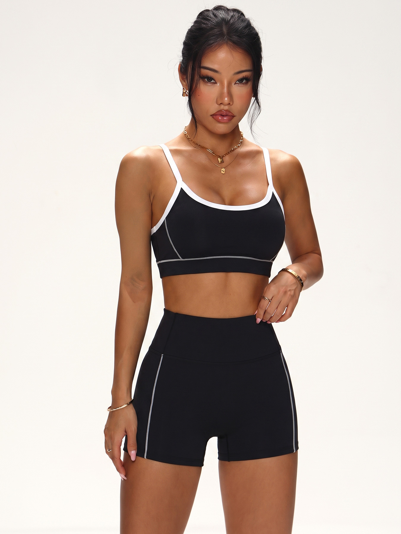 Contrast Trim Seamless Workout - Plunge Bra Push Up recension och pris