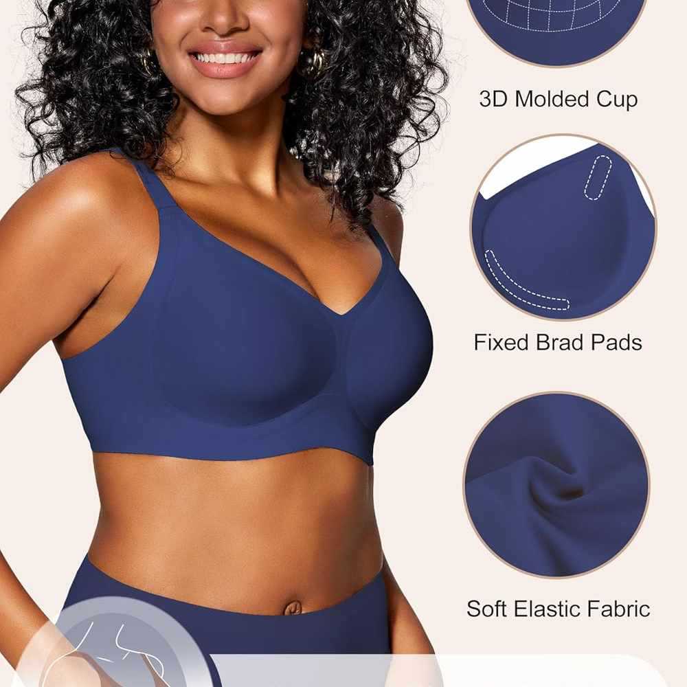 Women's Seamless Wire-free Bra - Plunge Bra Push Up recension och pris